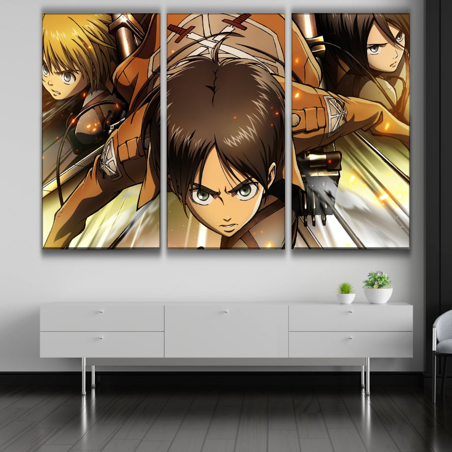 Armin, Eren and Mikasa Poster