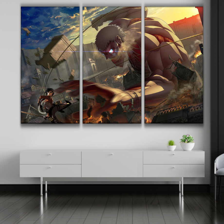 Mikasa vs Armored Titan Poster