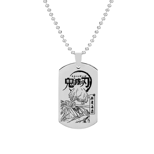 Stainless Steel Tag Necklace Zenitsu