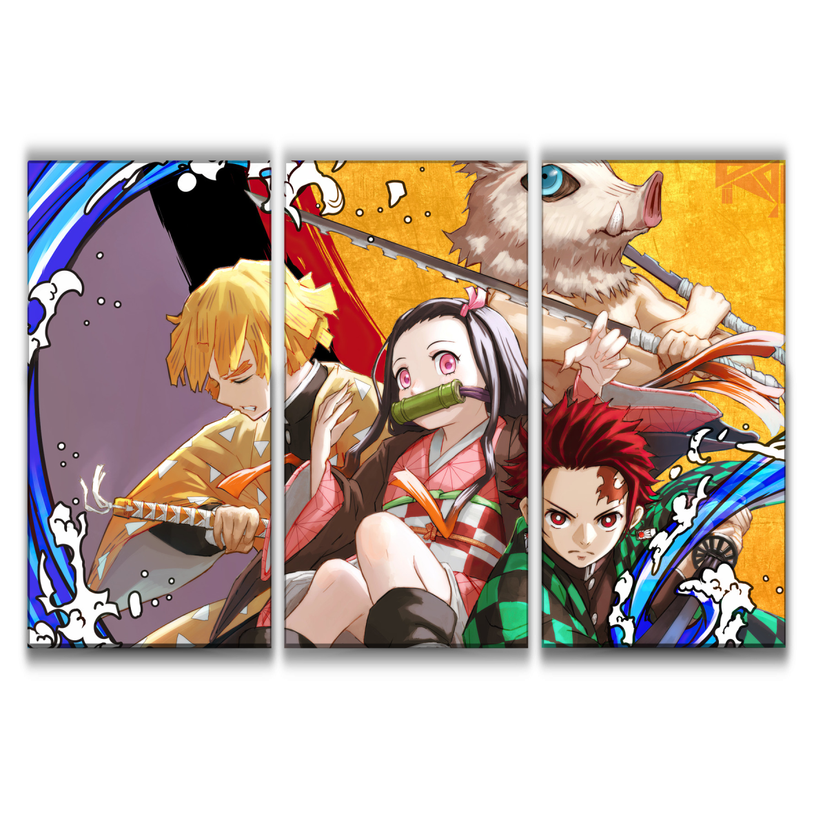 Tanjiro, Zenitsu, Inosuke and Nezuko Anime Poster